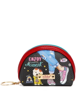 Nikky By Nicole Lee Half Moon Binded Coin Purse NK21013 ENJOY EVERY MOMENT